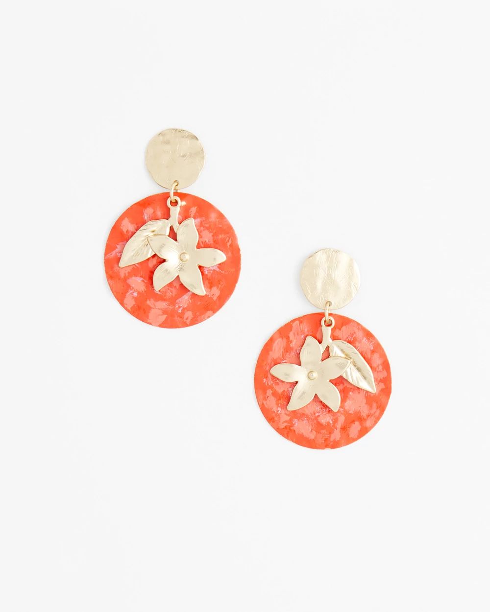 No Droop™ Orange Leaf Drop Earrings