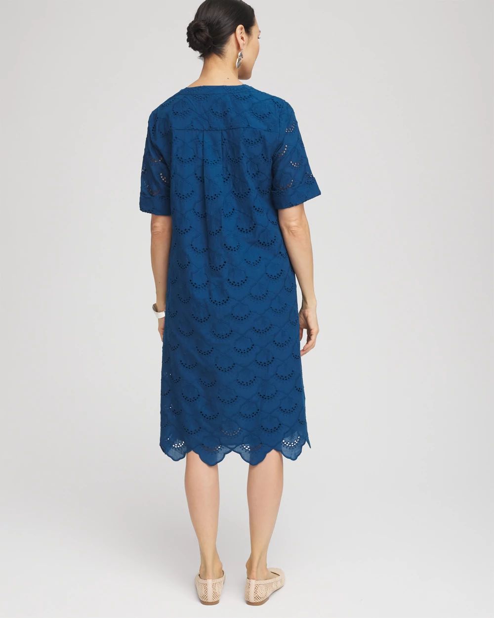 Eyelet Popover Dress