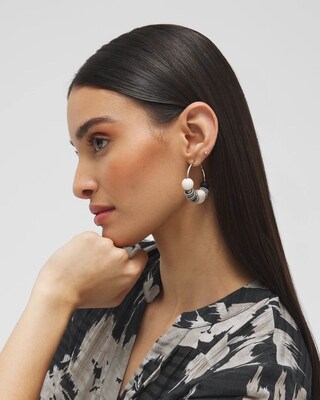 Black & Neutral Hoop Earrings
