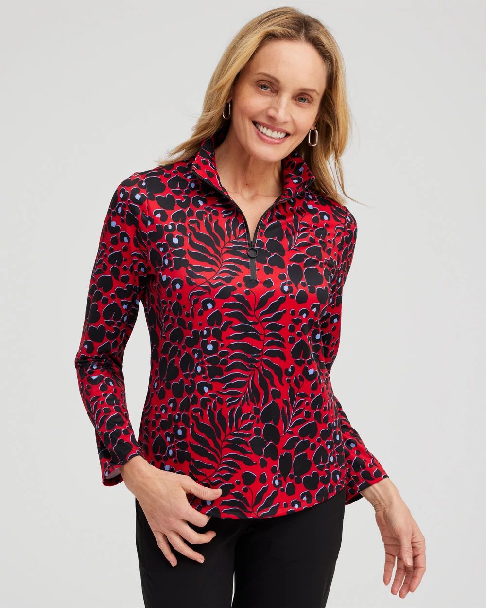 Zenergy® UPF Animal Print Long Sleeve Top