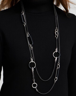 Long Double Chain Necklace