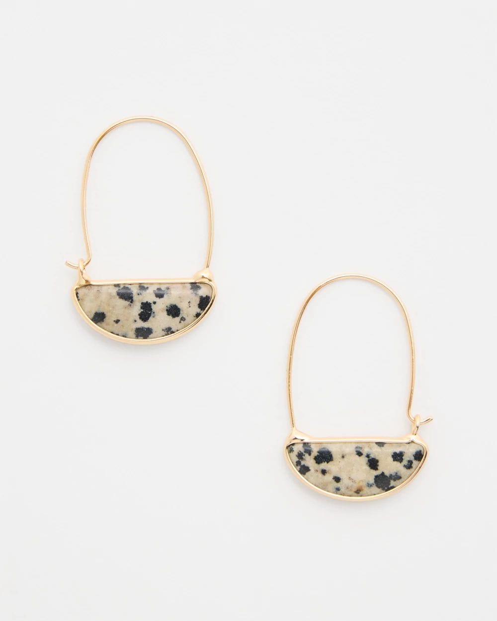 Genuine Dalmation Jasper Stone Threader Earrings click to view larger image.