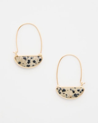 Genuine Dalmation Jasper Stone Threader Earrings click to view larger image.