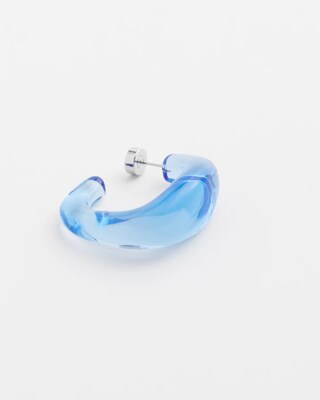 No Droop™ Blue Lucite Square Hoops