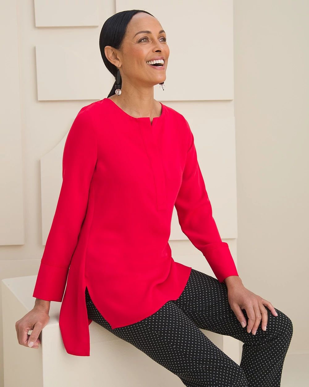 Button-Trim Tunic