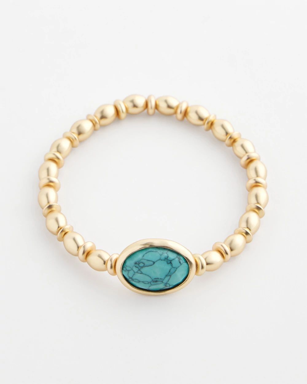 Turquoise Blue Agate Stretch Bracelet