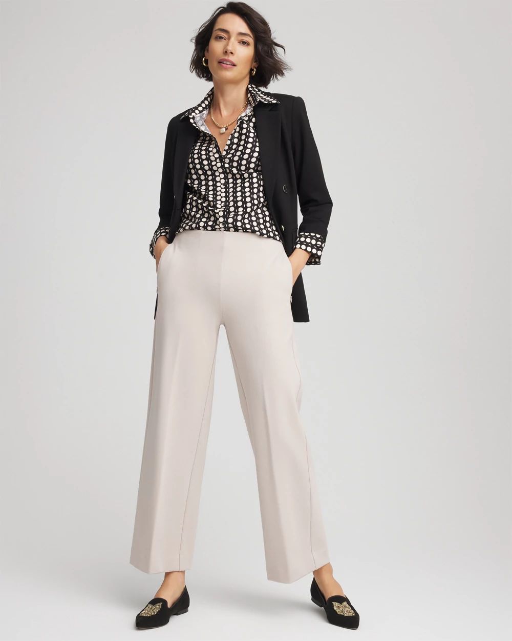 Juliet Slim Wide-Leg Cropped Pants