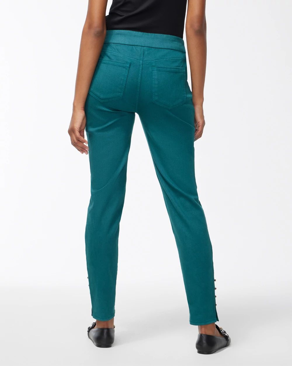 Studded Hem Pull-On Ankle Jeggings