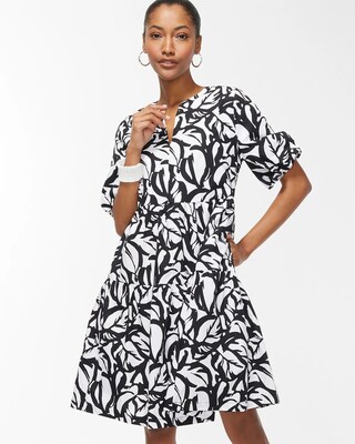 Black and White Poplin Dress