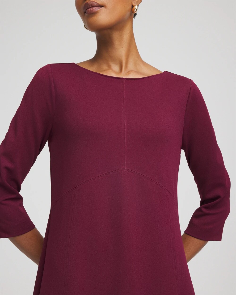 Seamed Crepe Maxi Dress