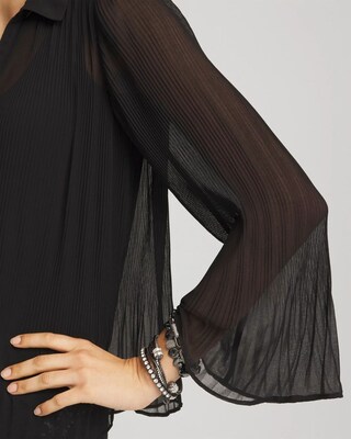 Sheer Pleated Blouse click to view larger image.