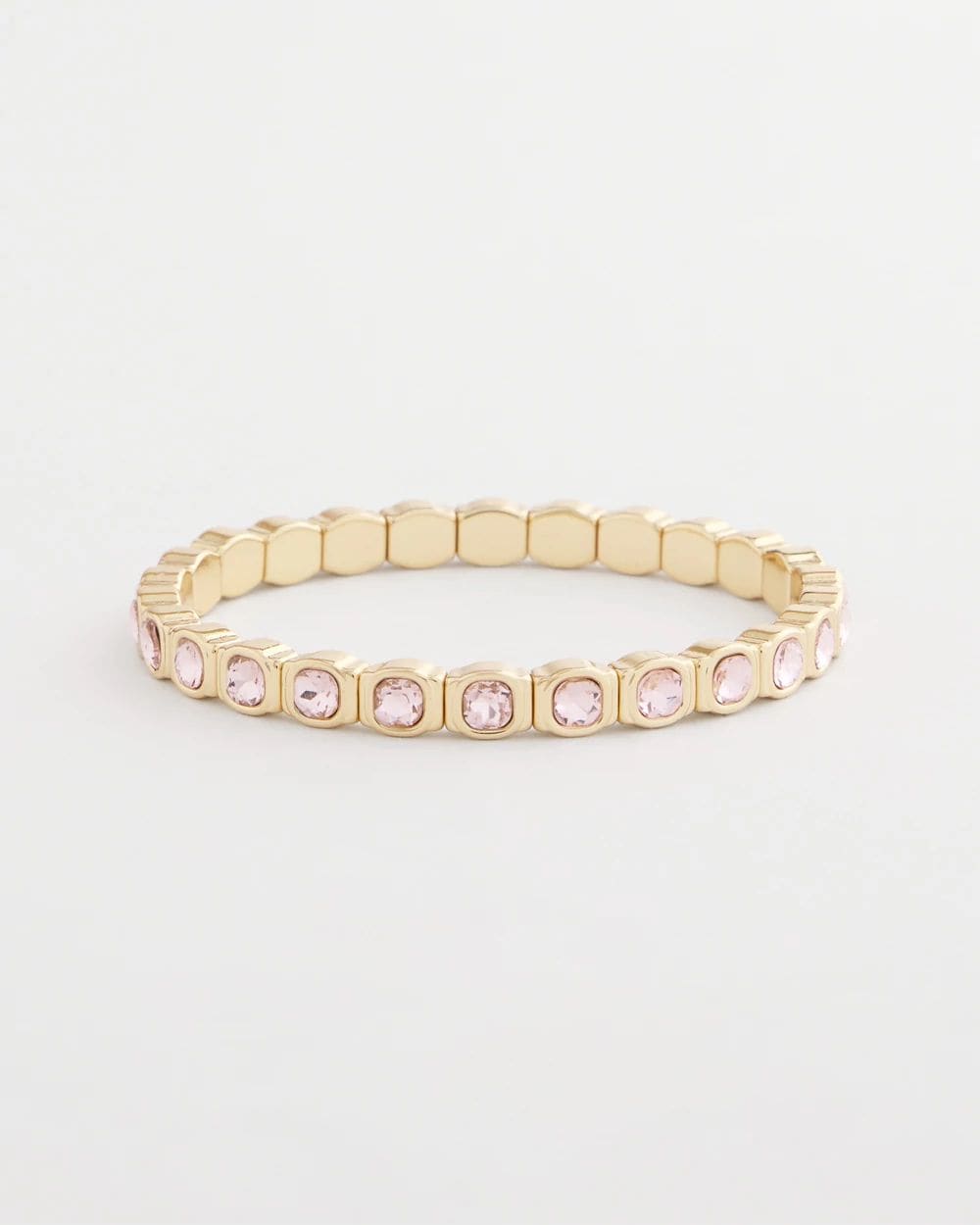 Small Pink Faceted Gem Stretch Bracelet