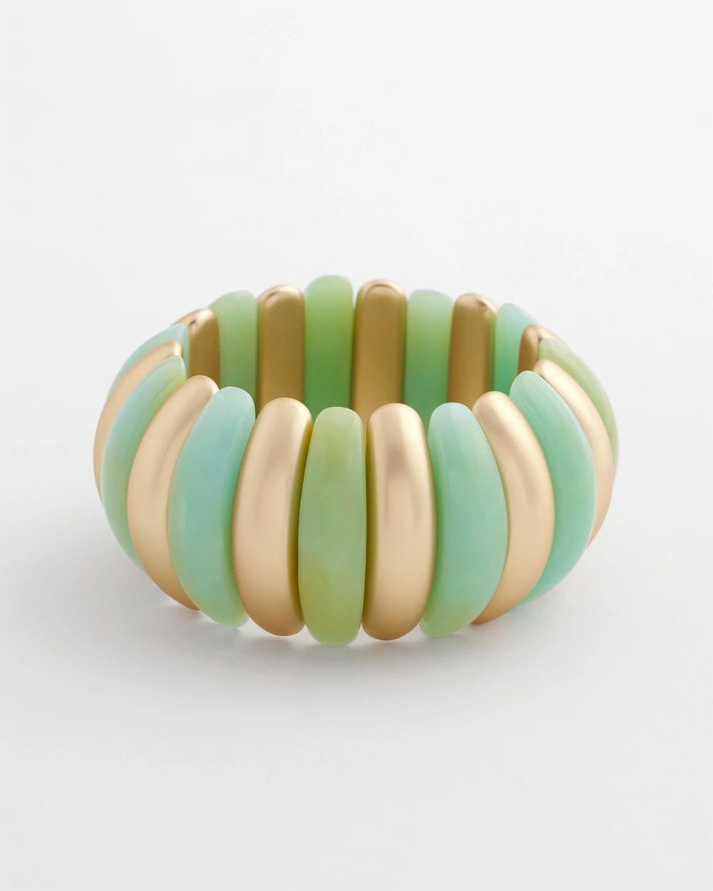 Aqua and Gold Stretch Bracelet