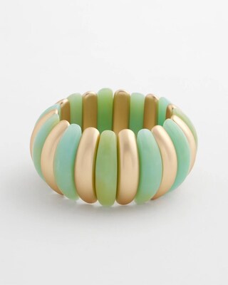 Aqua and Gold Stretch Bracelet