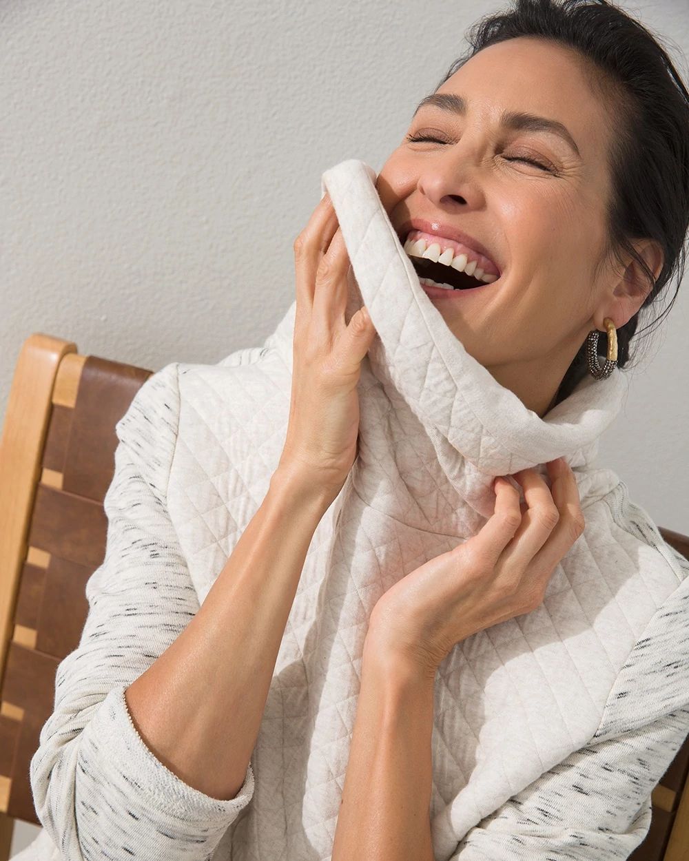 Zenergy Quilted Cowl Neck Tunic