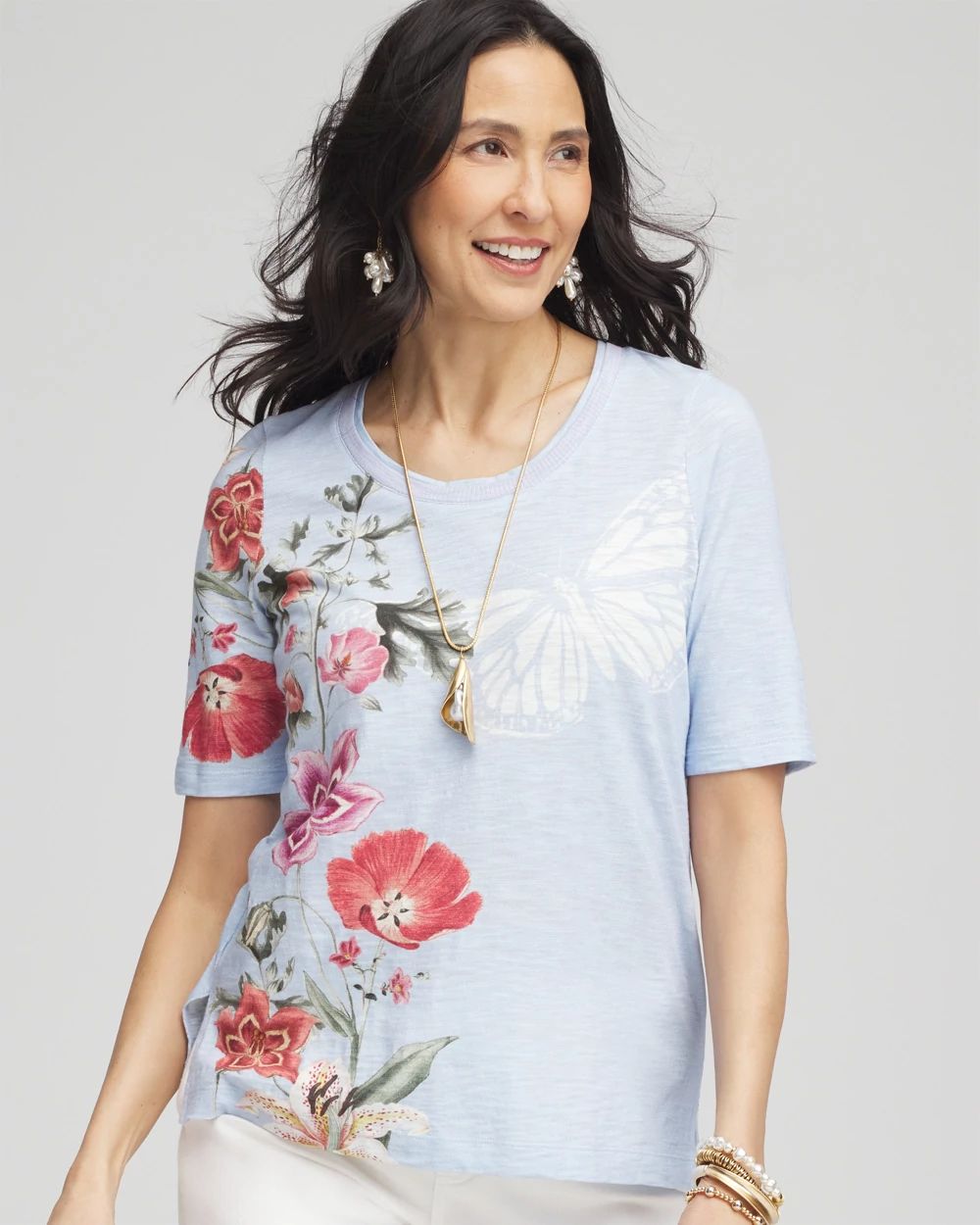 Garden Heathered Scoop-Neck Tee