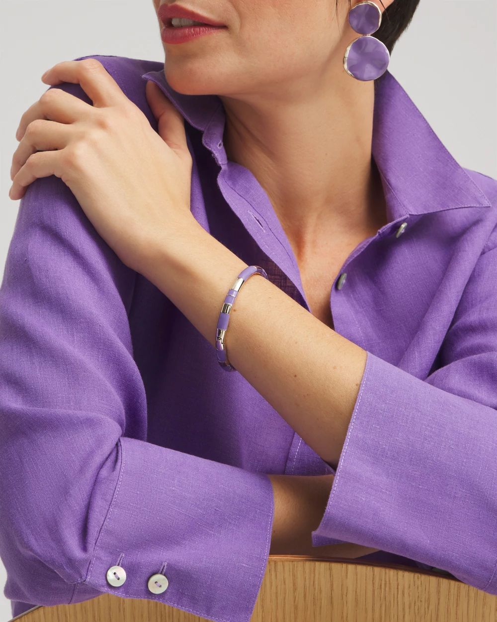 Purple Colorblock Stretch Bracelet