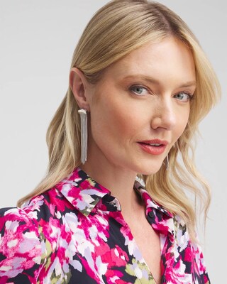 Silver Tone Tassel Earrings