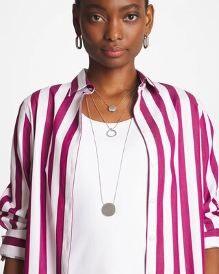 Silver Triple Pendant Necklace click to view larger image.