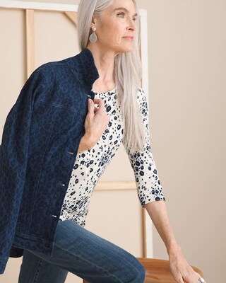 Animal-Print Denim Jacket