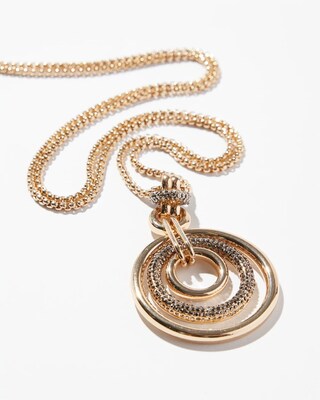 Adjustable Gold Tone Pendant Necklace