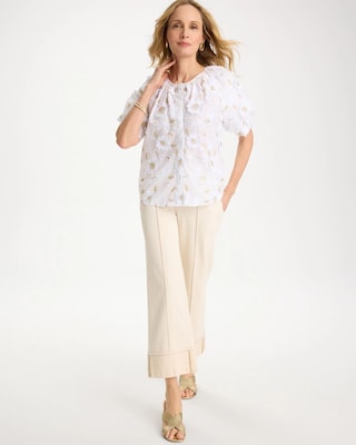 Cotton Metallic Applique Embroidered Top click to view larger image.