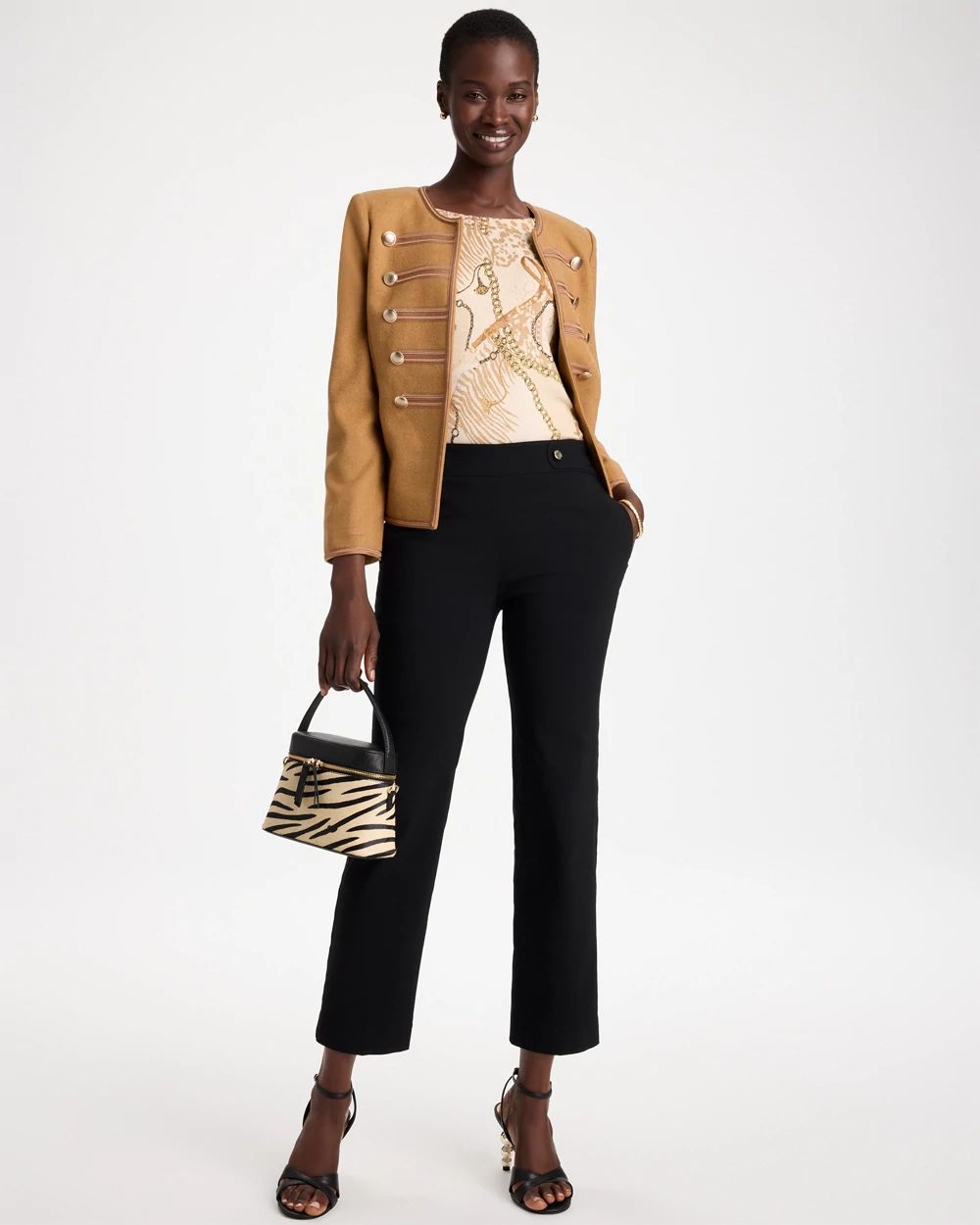 Ella Bateau Neutral Print Pullover Sweater click to view larger image.
