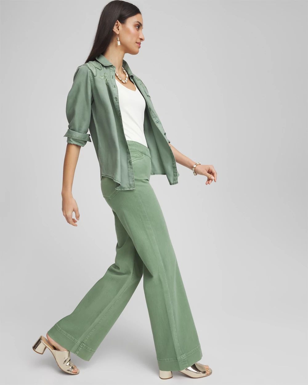 Relaxed-Leg Pull-On Jeans