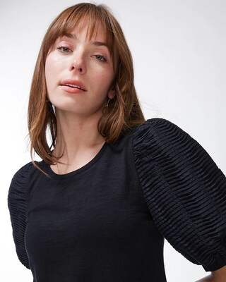 Textured Puff Sleeve Dress