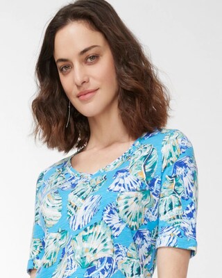 Shell Print Seamed Slub Tee