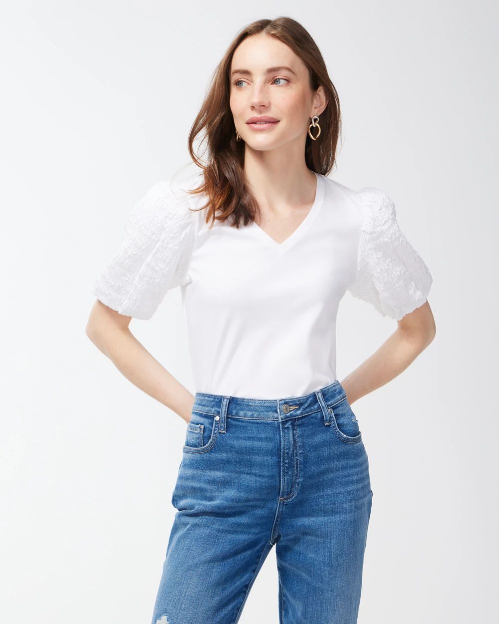 Textured Puff Sleeve Top