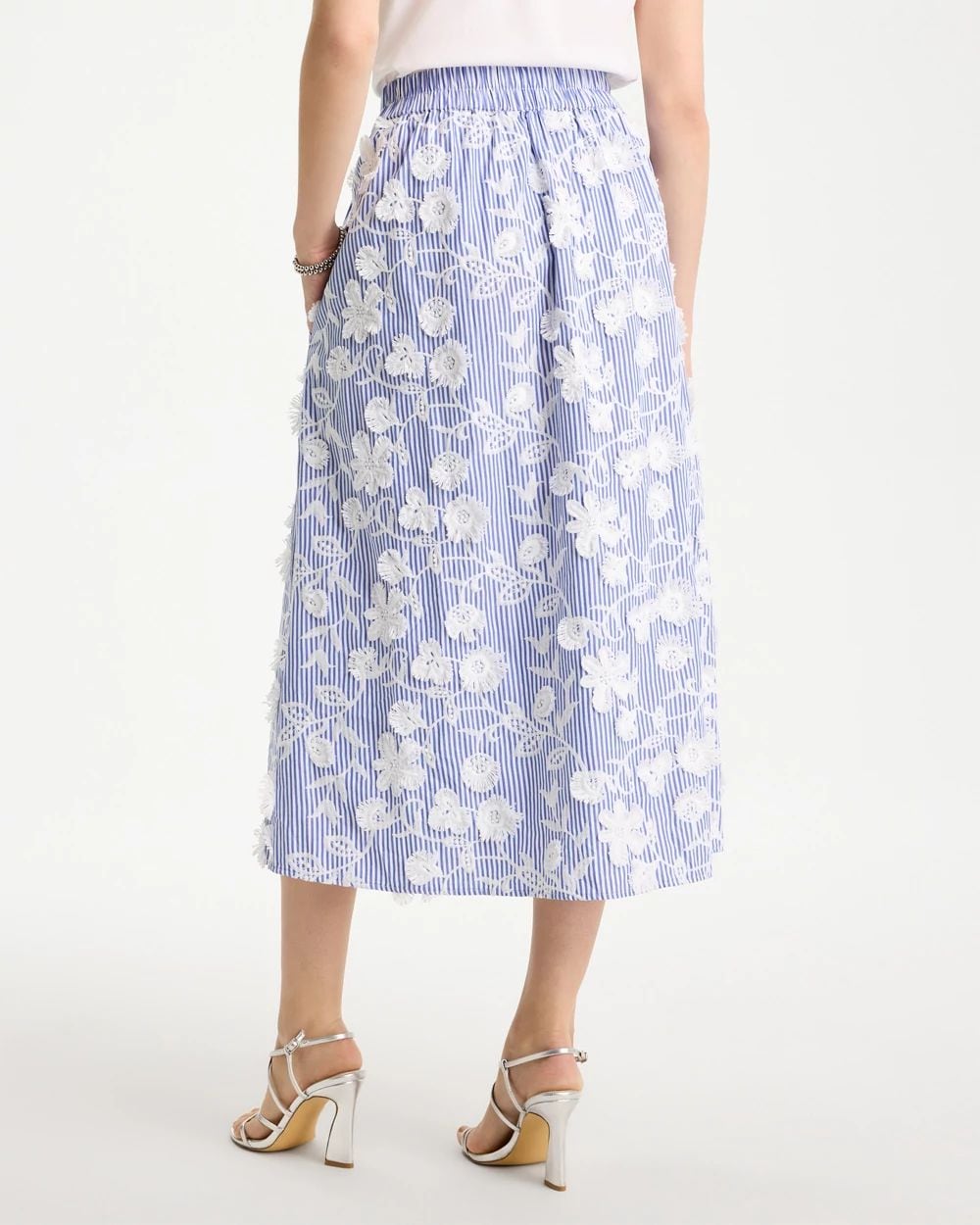 Cotton Embroidered Floral Skirt