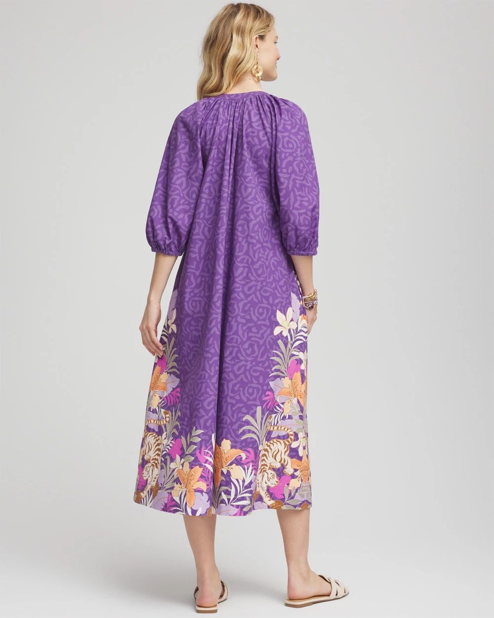 Floral Poplin Midi Day Dress