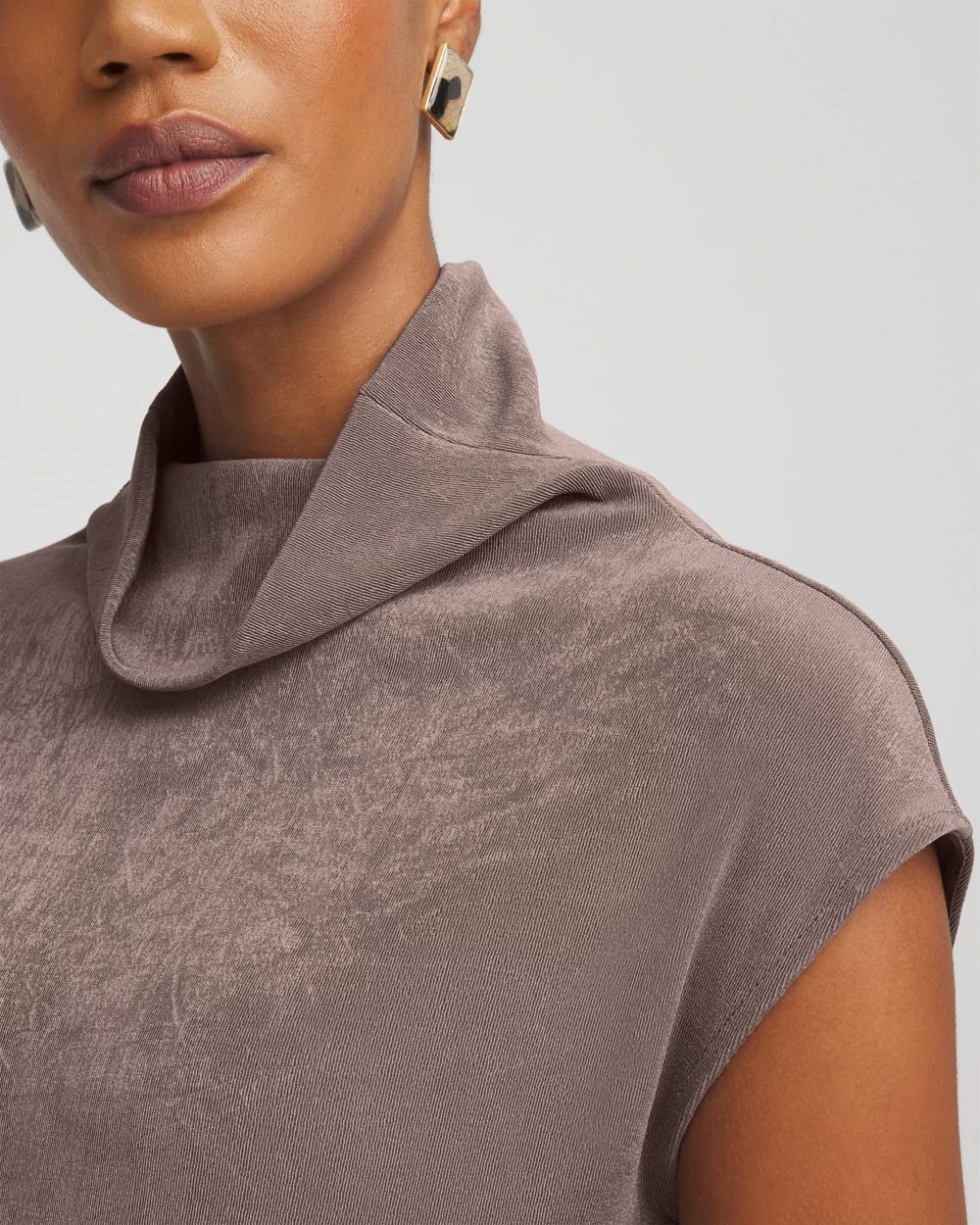 Travelers™ Mockneck Cap-Sleeve Top