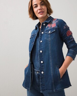 Floral Embroidered Denim Jacket