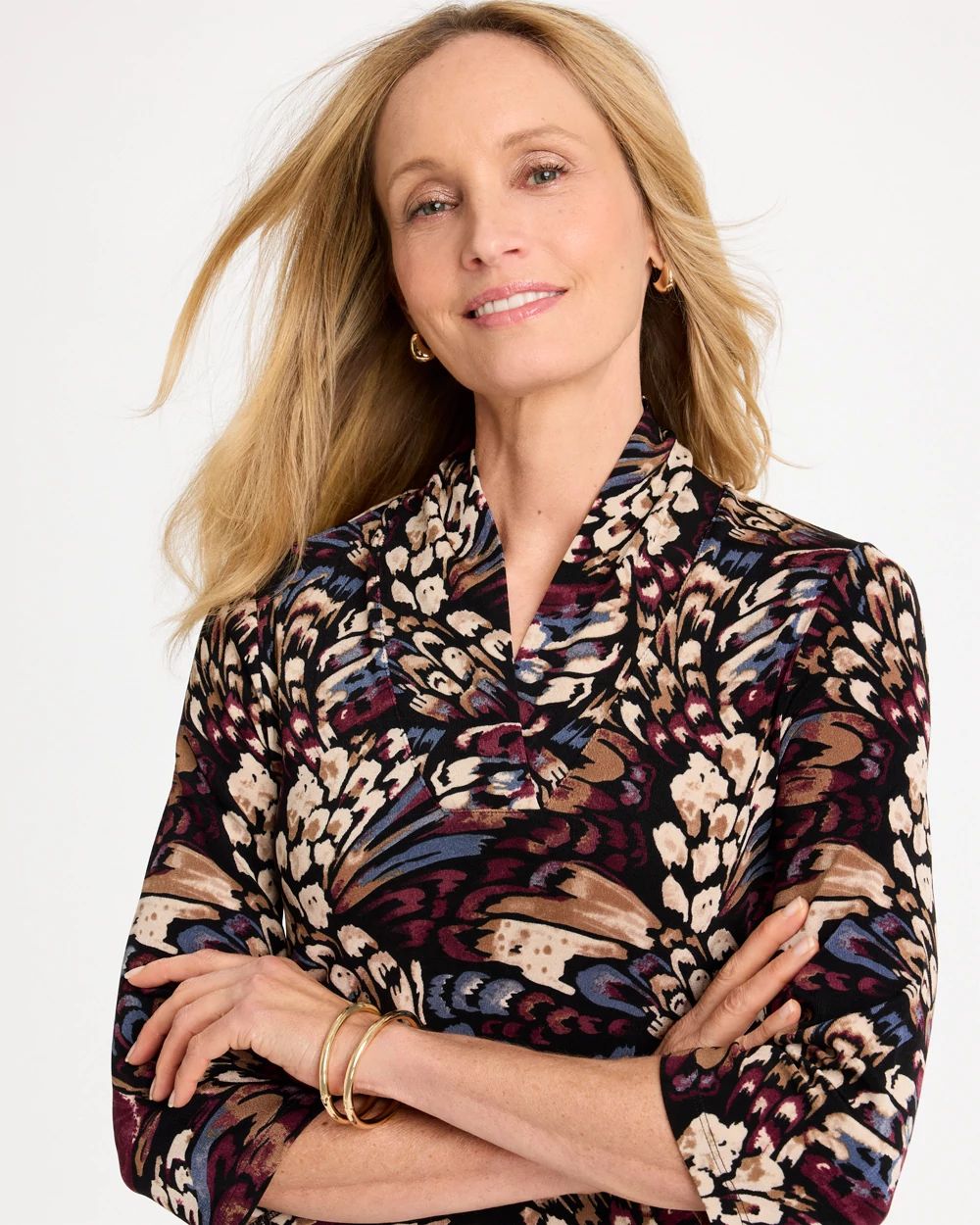 Travelers™ Artisanal Shawl-Collar Tunic click to view larger image.