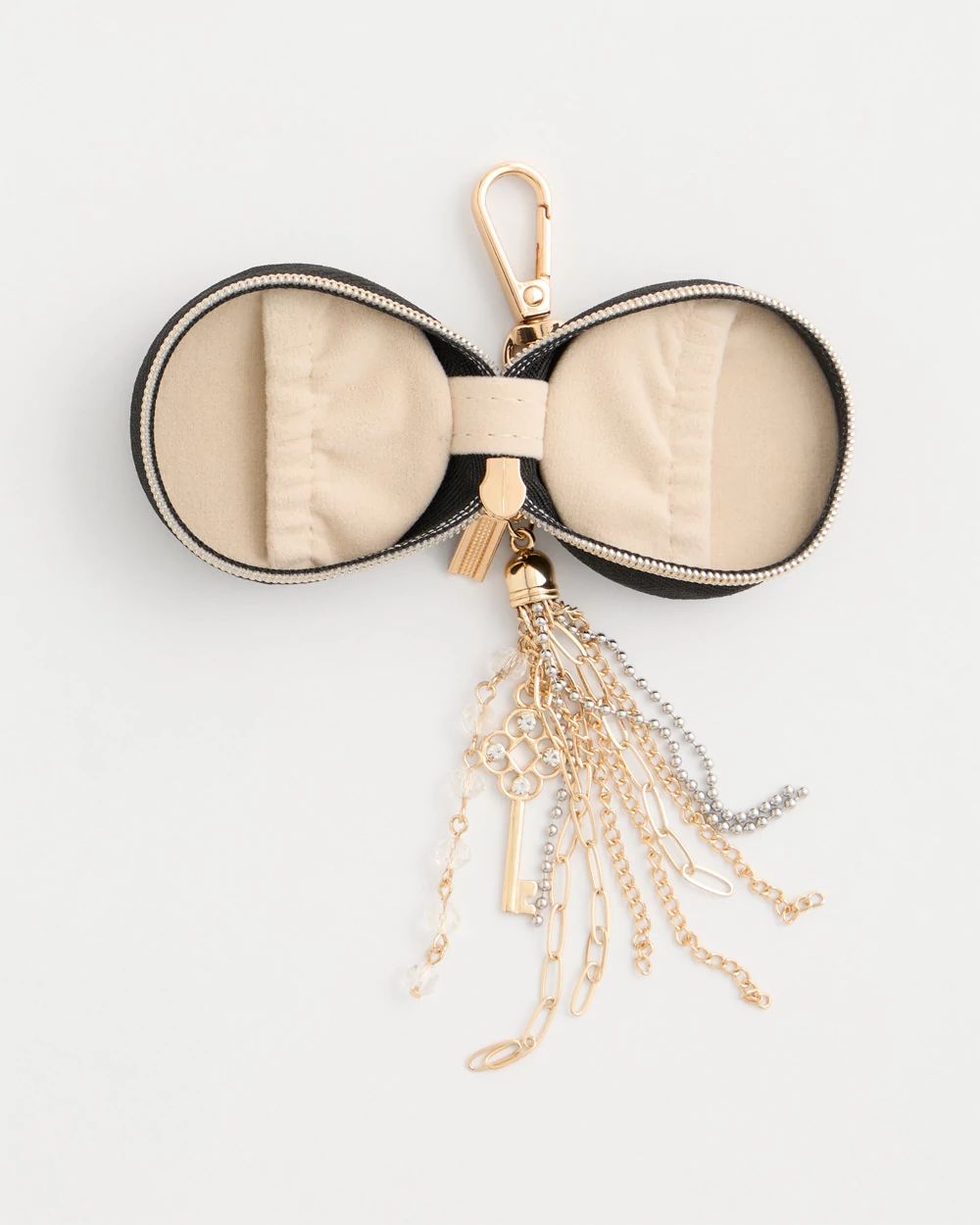 Suede Heart Bag Charm Key Chain click to view larger image.