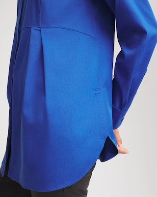 No Iron™ Peplum Pleated Shirt click to view larger image.