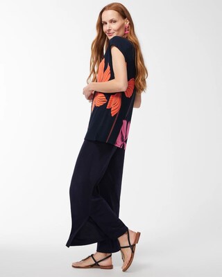 Travelers Wide Leg Side Slit Ankle Pants