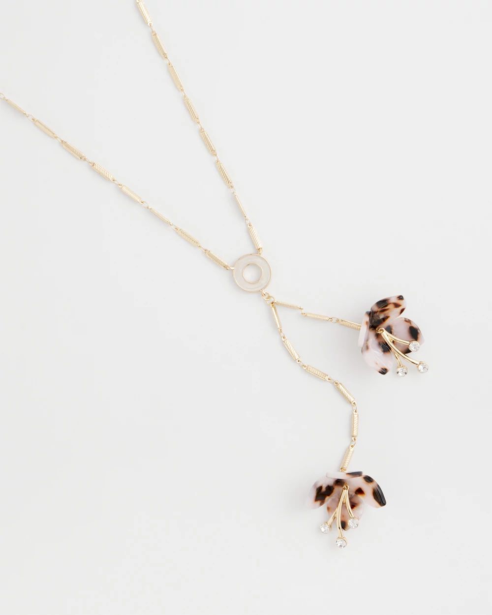 Tortoise Spider Lily Y-Necklace