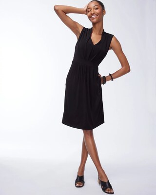 Black Pleated Short Dress