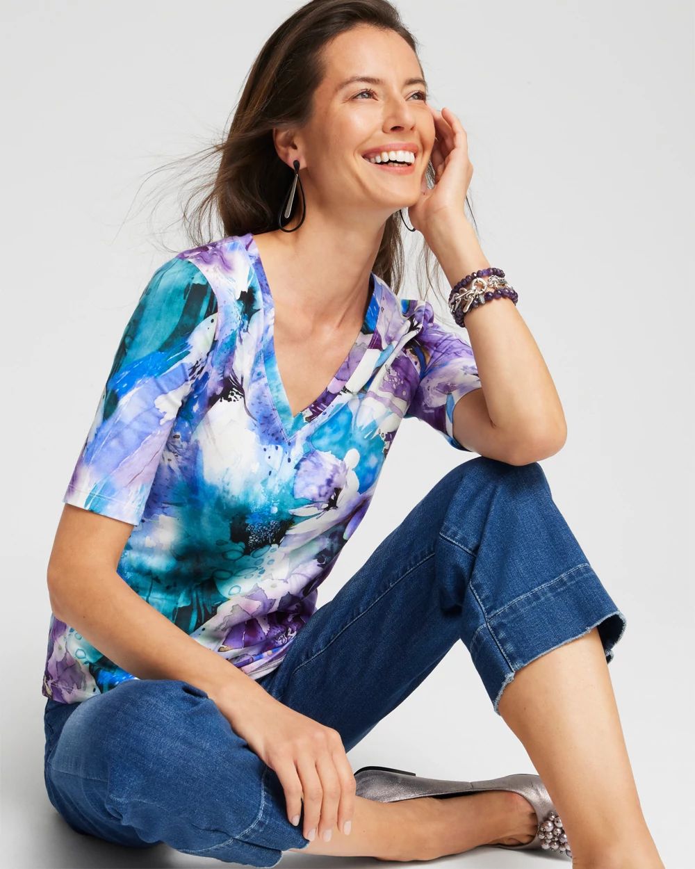 Watercolor Perfect Elbow Tee