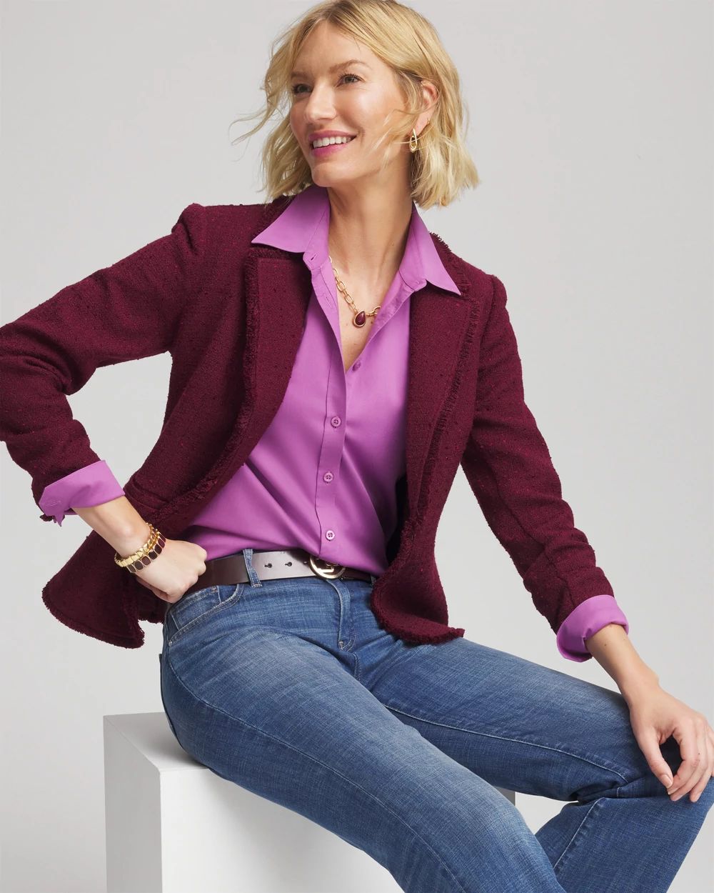 No Iron™ Stretch-Sateen Shirt click to view larger image.