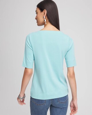 Pima Cotton Bateau-Neck Tee click to view larger image.