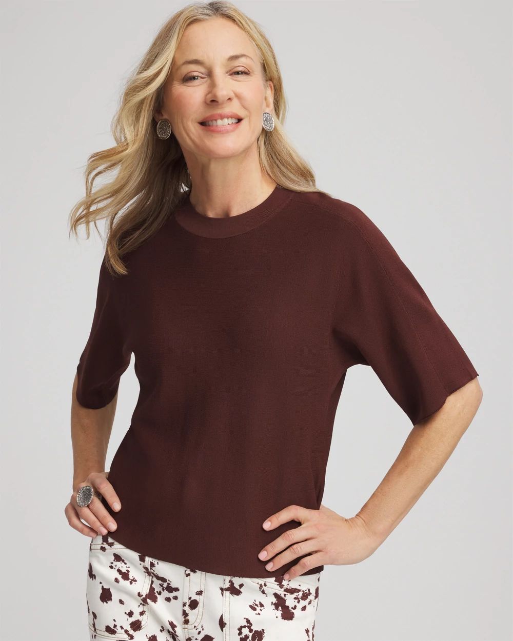 Dolman Sleeve Crew Neck Pullover Sweater