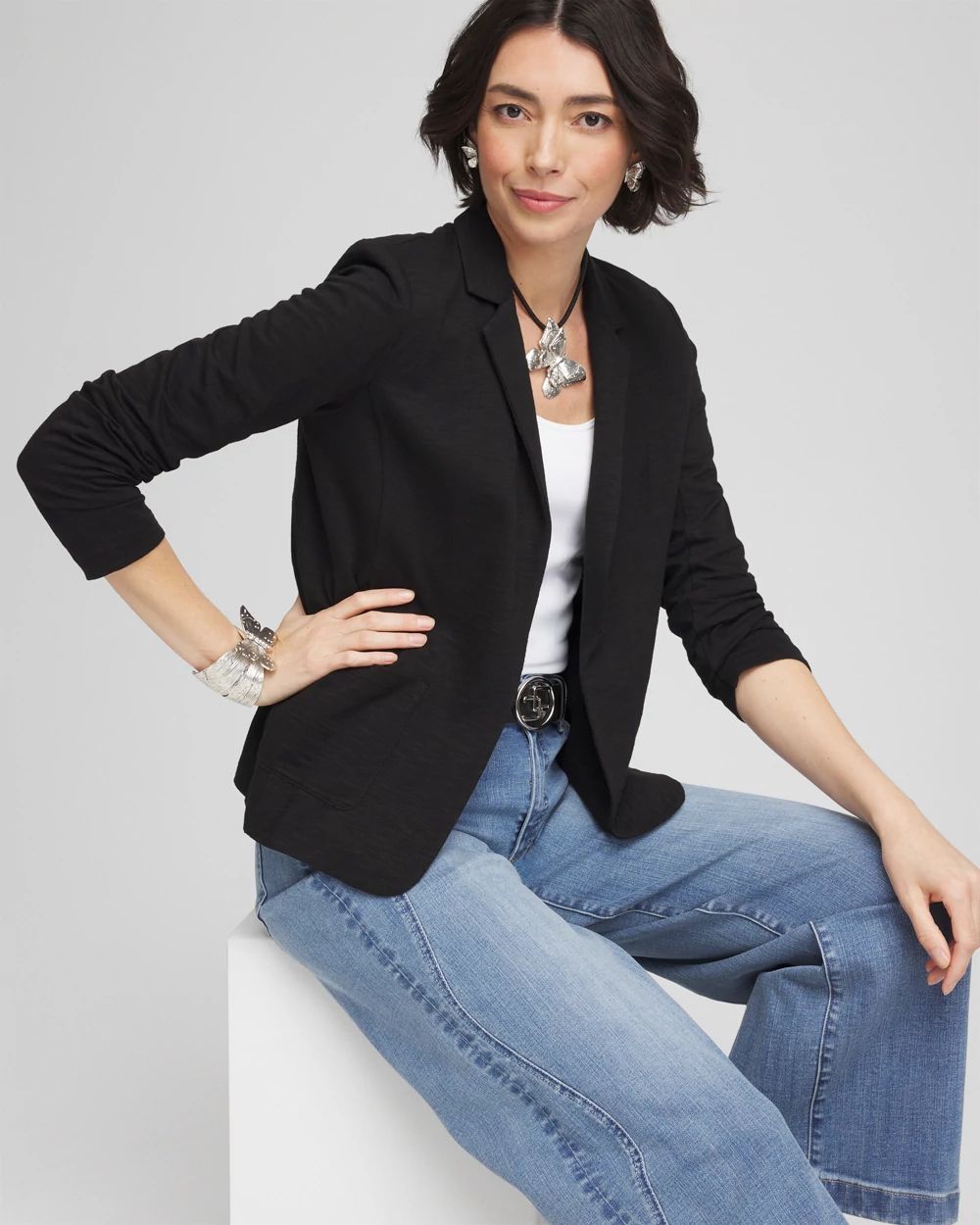 Slub Knit Blazer