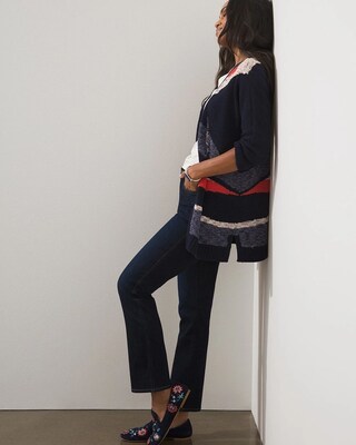 Jacquard Abstract Print Cardigan