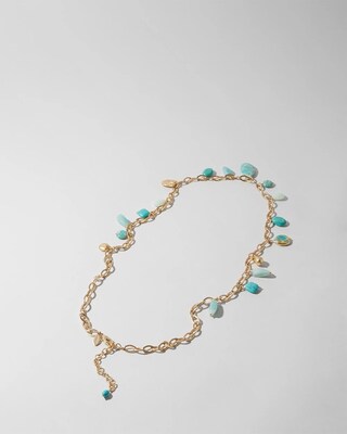 Turquoise and Gold-Tone Necklace