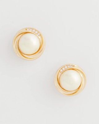 Faux Pearl Clip-On Stud Earrings