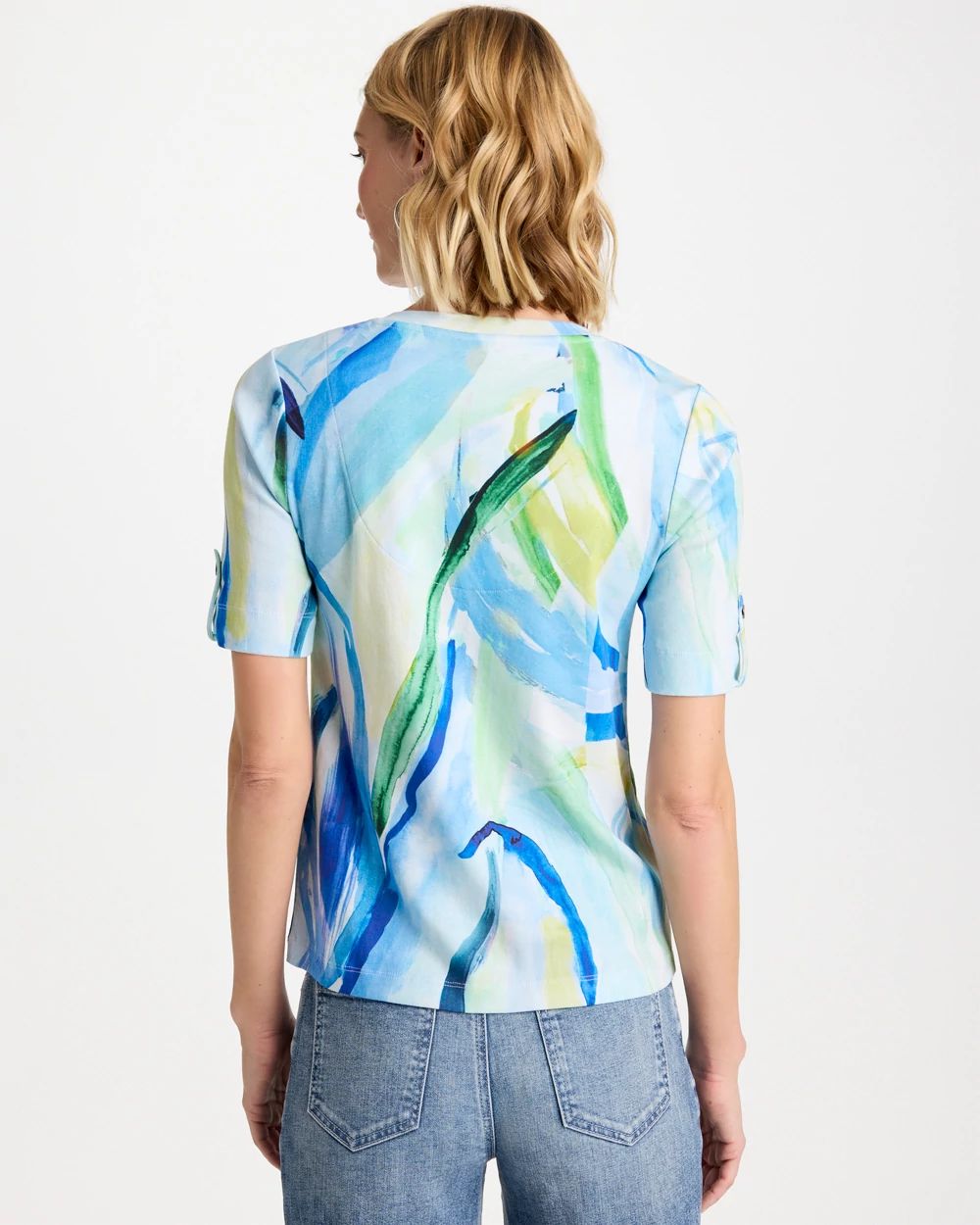 Printed Pima V-Neck Tee click to view larger image.